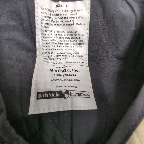 Techniche Cooling Zippered Vest -Cooling Beanie and Cooling Neck Band Size Large - Picture 9 of 14